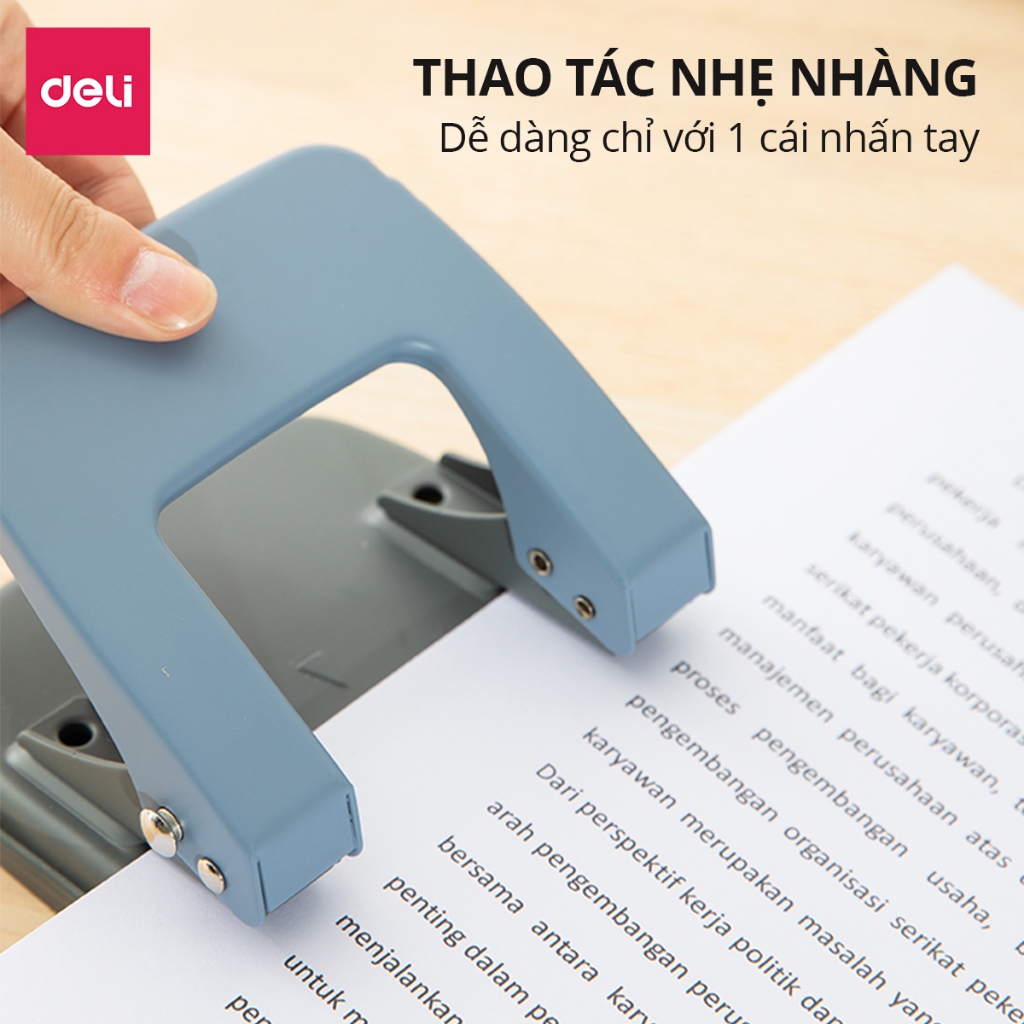 Máy Đục Lỗ Deli Bấm Lỗ Giấy Làm Sổ Còng 20 Tờ Sổ Planner Bullet Nhiều Màu Sắc Tiện Lợi Cho Học Sinh Văn Phòng