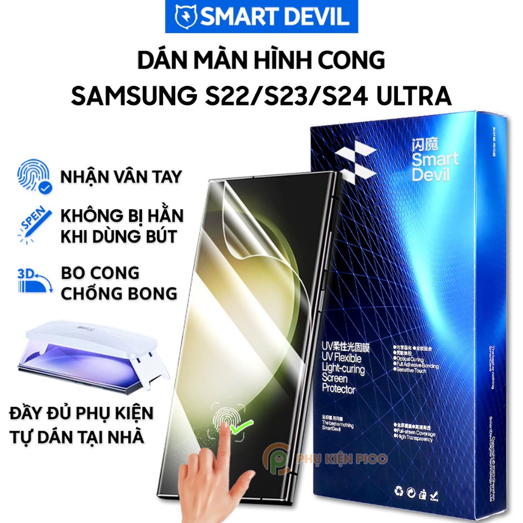Dán Màn Hình Samsung Galaxy S23 Ultra S24 Ultra S22 Ultra Ppf Uv Smart Devil Full Màn Dẻo 8563
