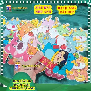 [MẪU MỚI] BAO LÌ XÌ 3D PHẢN QUANG CHIẾU LẤP LÁNH RẤT ĐẸP - PHONG BÌ LÌ XÌ SIÊU DỄ THƯƠNG
