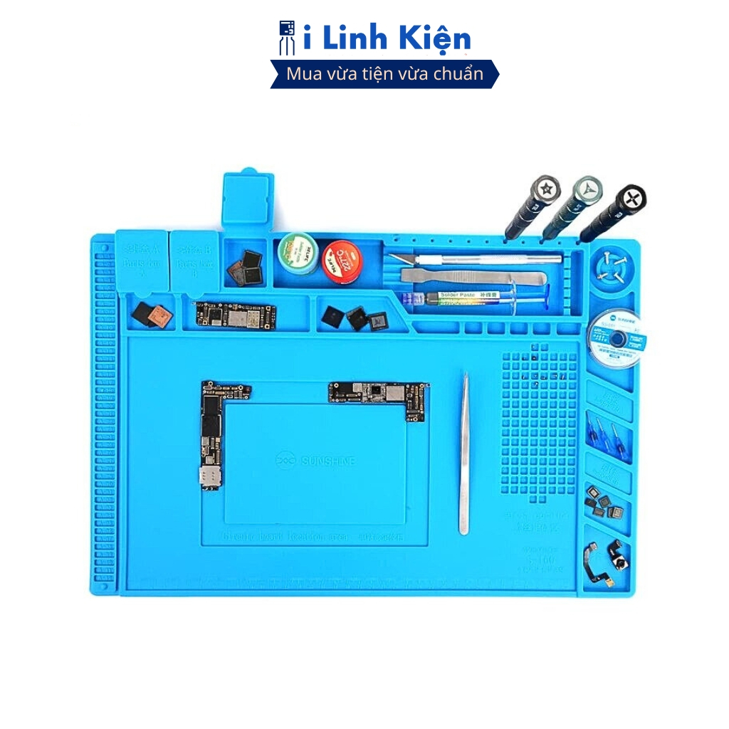Tấm lót sữa chữa thiết bị điện tử silicon chịu nhiệt, từ tính, chống ăn mòn chính hãng ilinhkien
