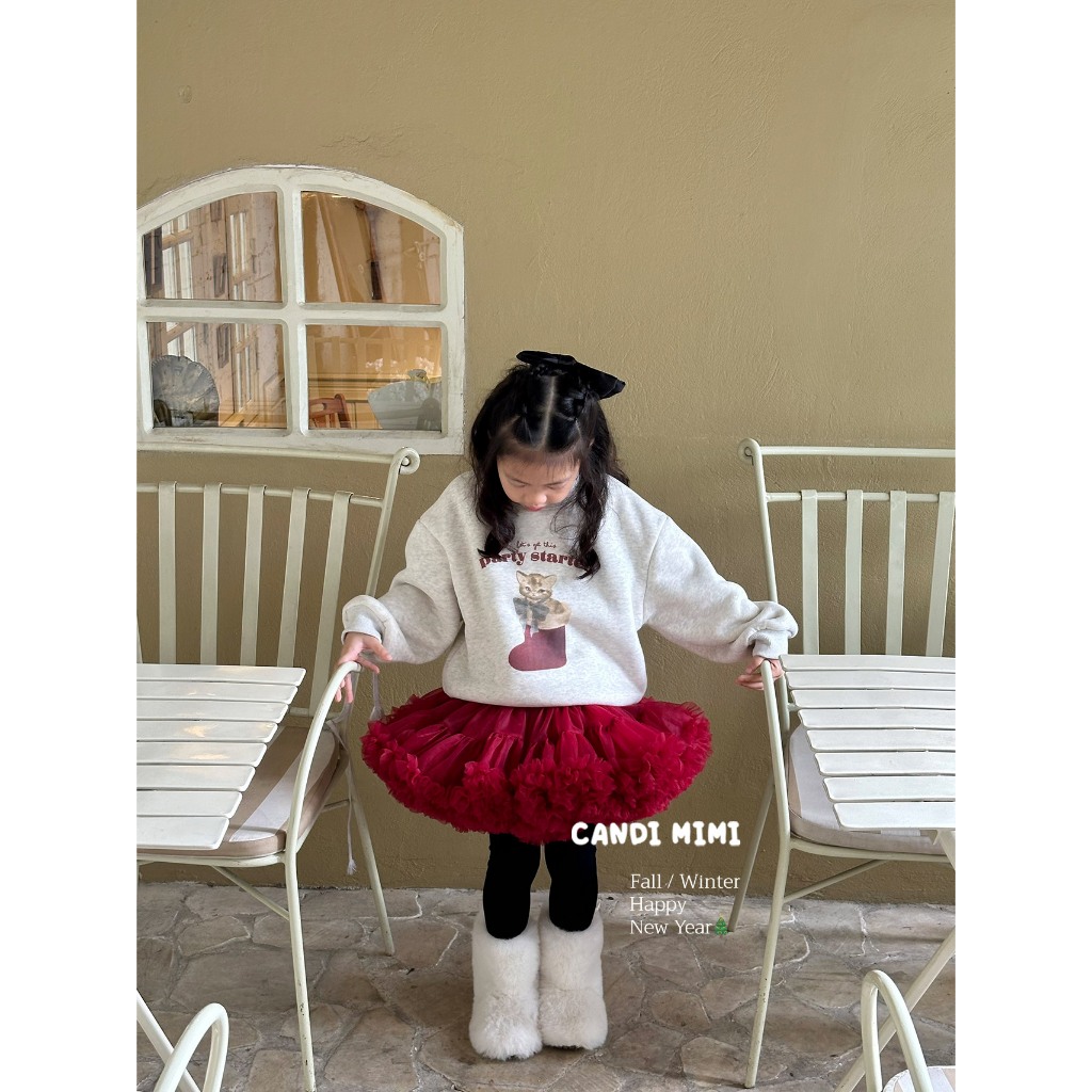 CANDIMIMI Set Chân Váy Tutu Voan Mịn Siêu Mềm, Lót Cotton, Dáng Xòe Nhiều Tầng  Dễ Thương Cho Bé Gái - Thời Trang Tết