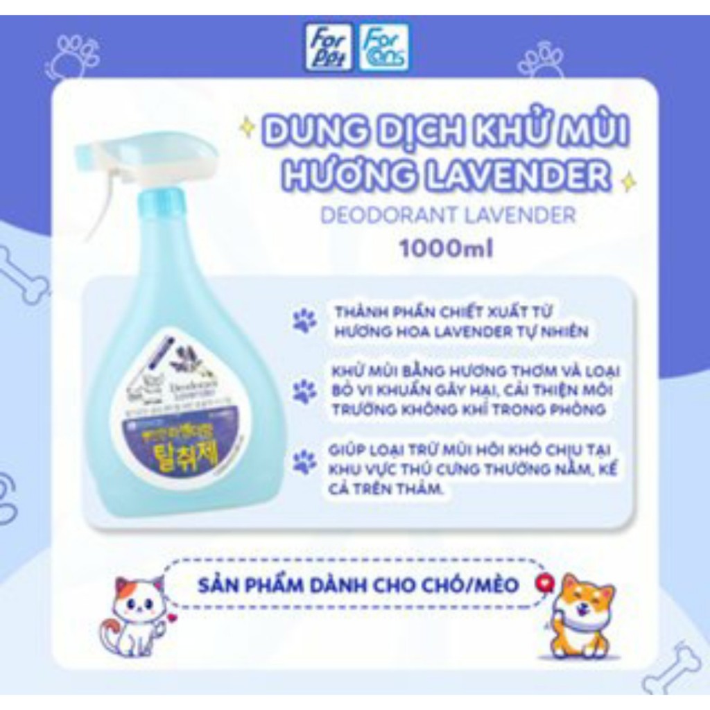Forcans Xịt Khử Mùi Môi Trường Vệ Sinh Chỗ Ở Cho Thú Cưng 1000ML