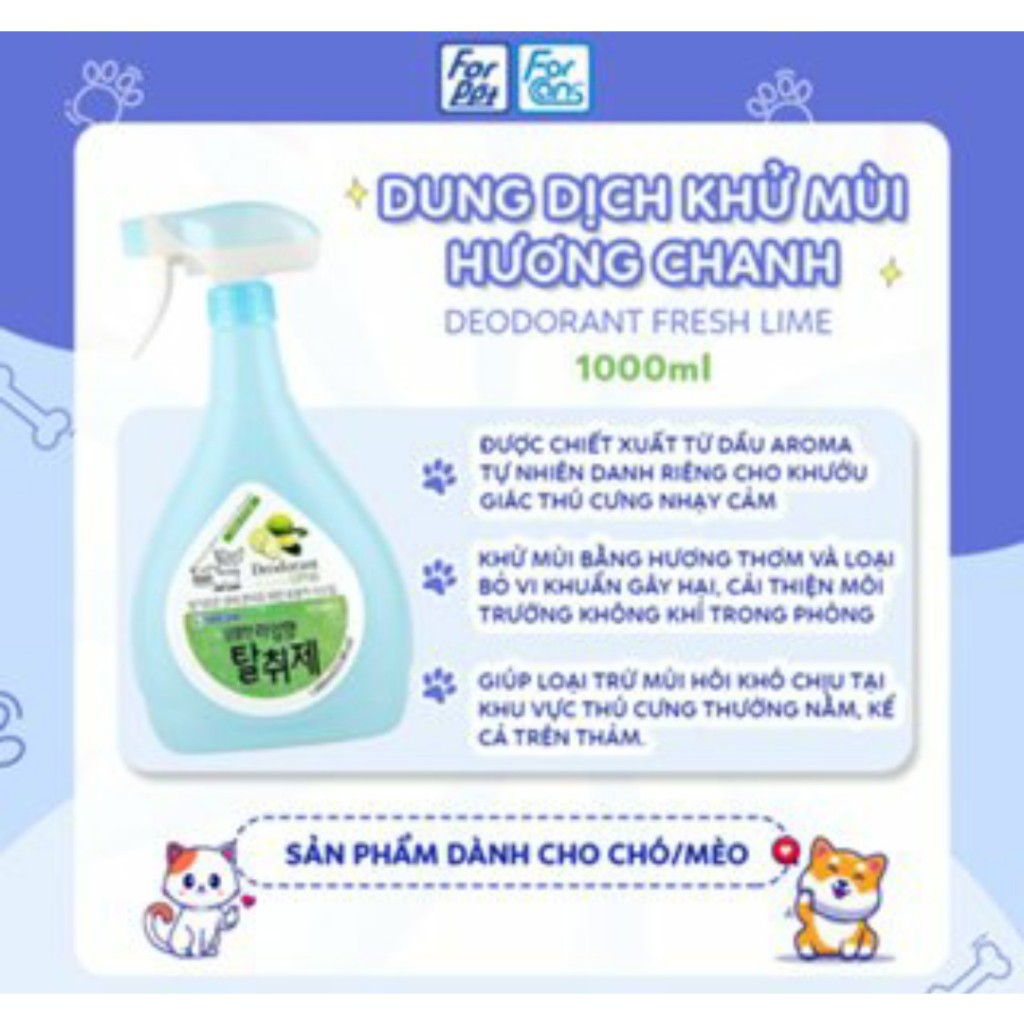 Forcans Xịt Khử Mùi Môi Trường Vệ Sinh Chỗ Ở Cho Thú Cưng 1000ML