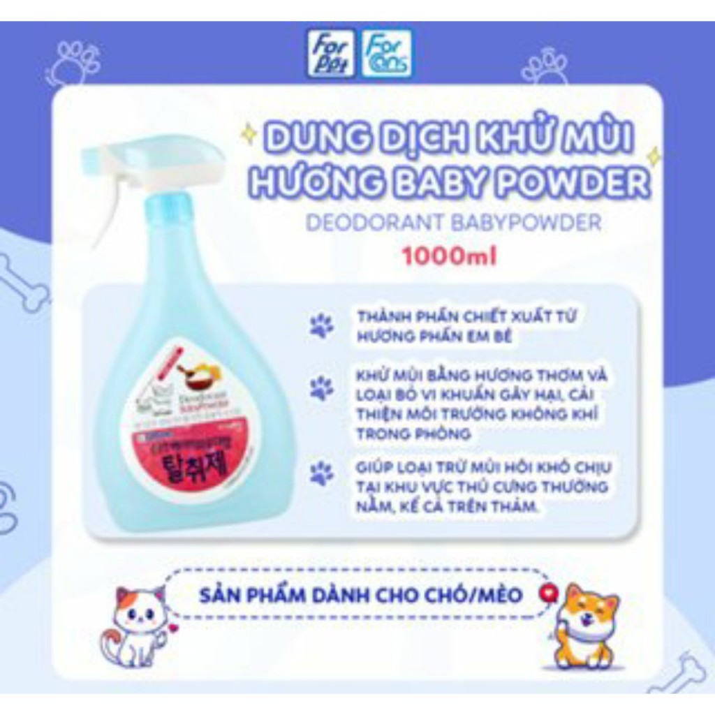 Forcans Xịt Khử Mùi Môi Trường Vệ Sinh Chỗ Ở Cho Thú Cưng 1000ML