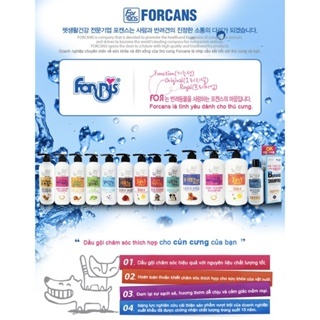 Dầu Gội & Xả Dưỡng Lông, Làm Trắng, Da Nhạy Cảm, Nấm,... Forcans Cho Chó Mèo - 550ml
