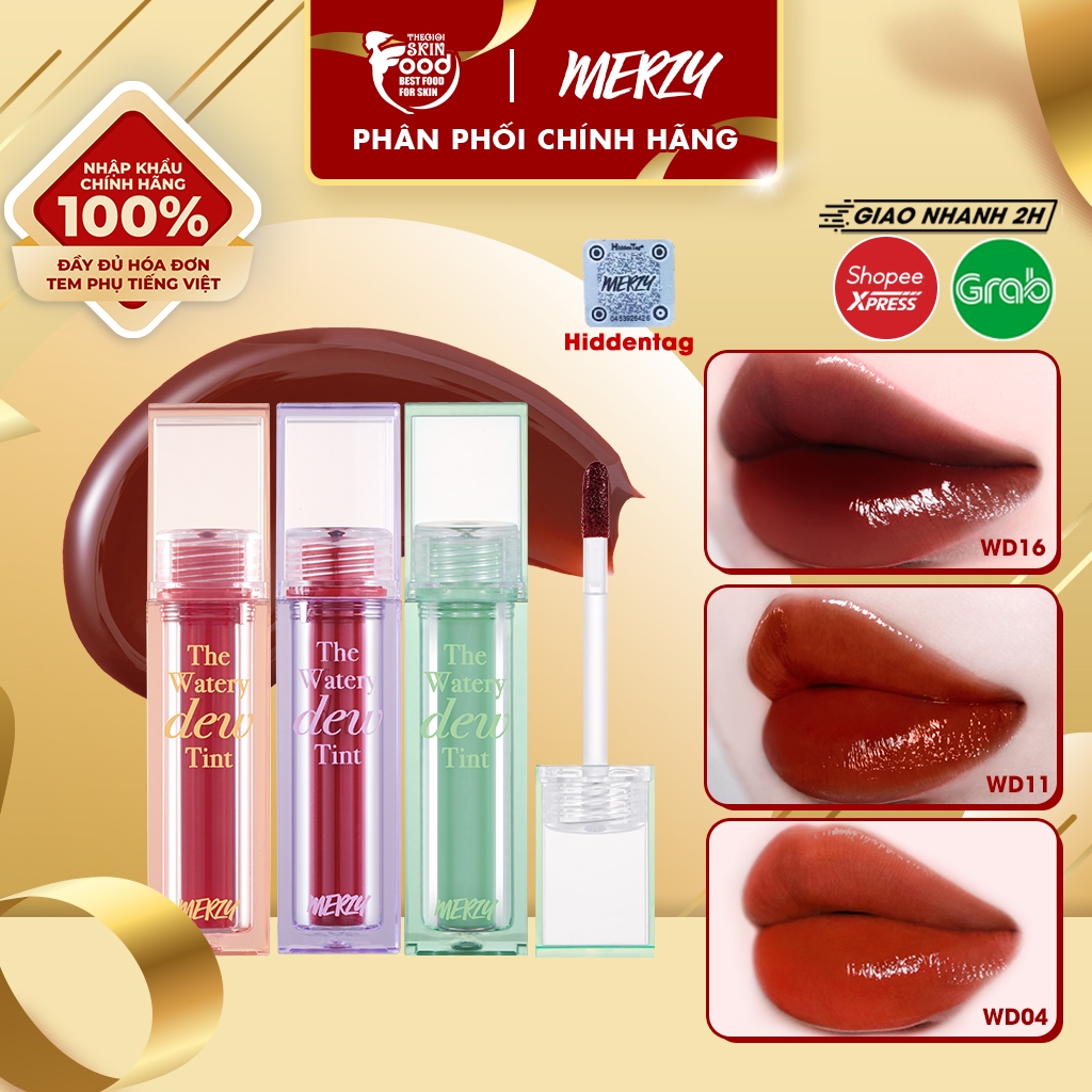 [New – Season 3] Son Tint Bóng, Lâu Trôi Cho Đôi Môi Ẩm Mịn Hàn Quốc Merzy The Watery Dew Tint 4g