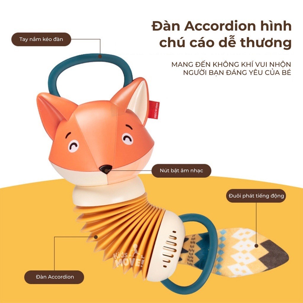 Đàn Accordion hình cáo phát nhạc treo nôi treo xe kích thích phát triển não bộ cho bé