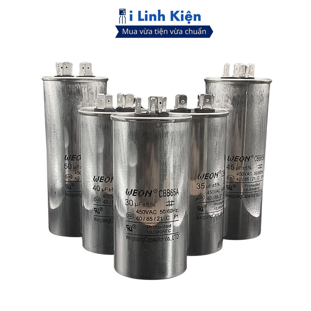 Tụ điều hòa 20uF 25uF 30uF 35uF 40uF 45uF 50uF 450V chính hãng ilinhkien