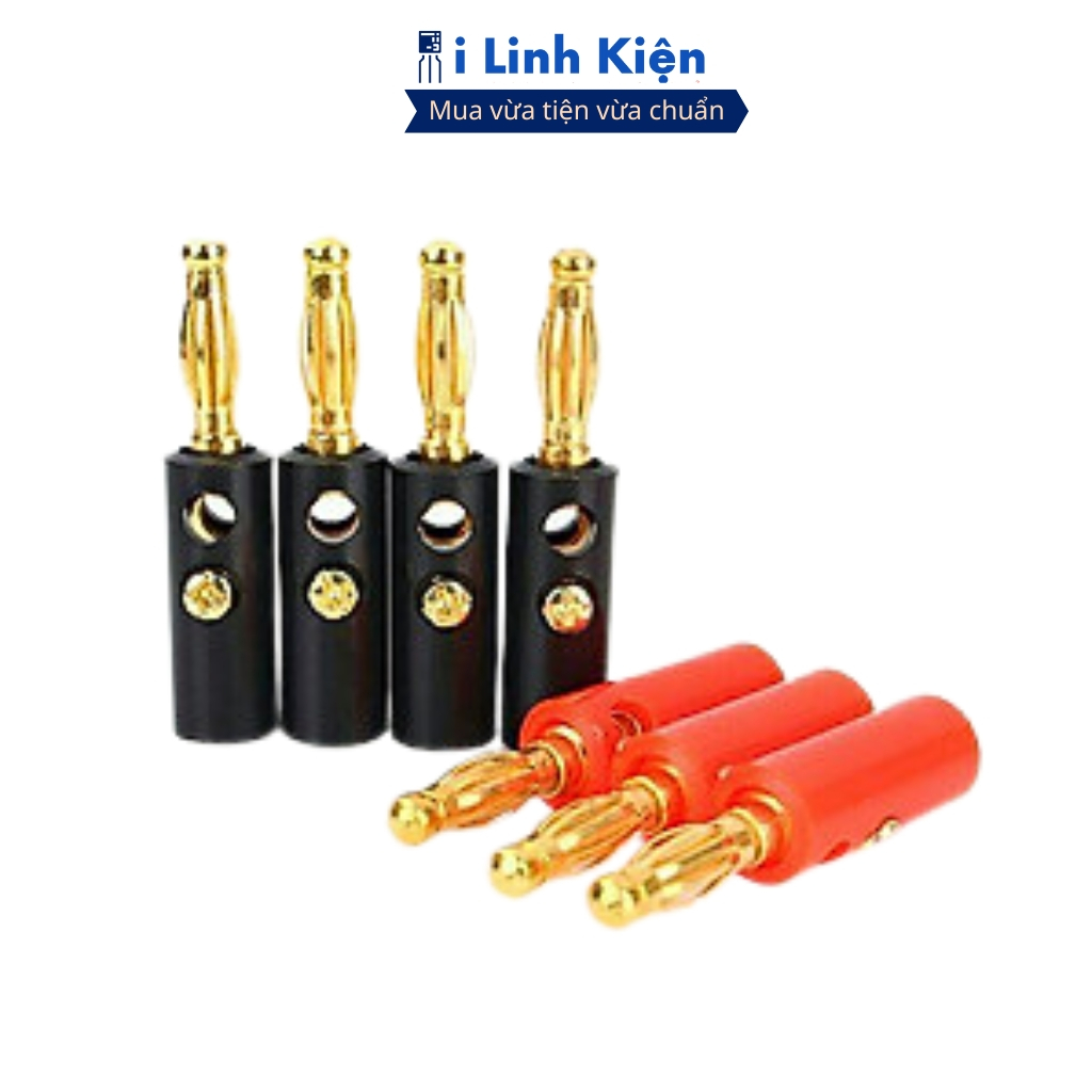 Đôi jack bắp chuối đực 4mm mạ vàng chính hãng ilinhkien