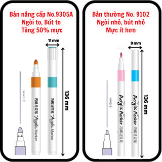 Bút Màu Acrylic Marker 12/ 24/ 36/ 48/ 60 Mầu Cao Cấp Màu Sắc Tươi Sáng - Bút Lông Nhiều Màu