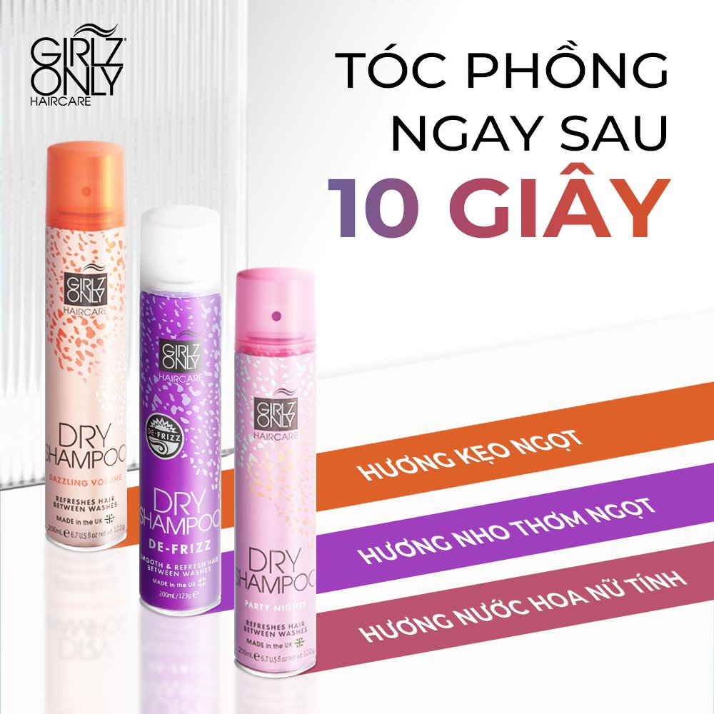 Ảnh [ Livestream ] Combo 2 Dầu Gội Khô Dry Shampoo Girlz Only 200ml x 2, lưu hương dài lâu, phồng tóc gấp đôi chỉ sau 10s 3