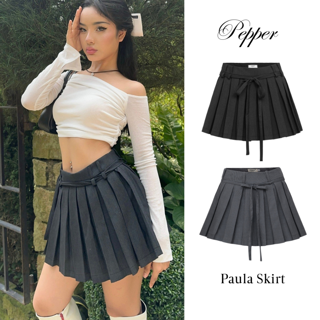 Chân Váy Mini Xếp Ly Cạp Thấp Pepper Clothing Váy Dáng Xoè Trendy Có Quần Bên Trong Kèm Dây Thắt Lưng - Paula Skirt | BigBuy360 - bigbuy360.vn