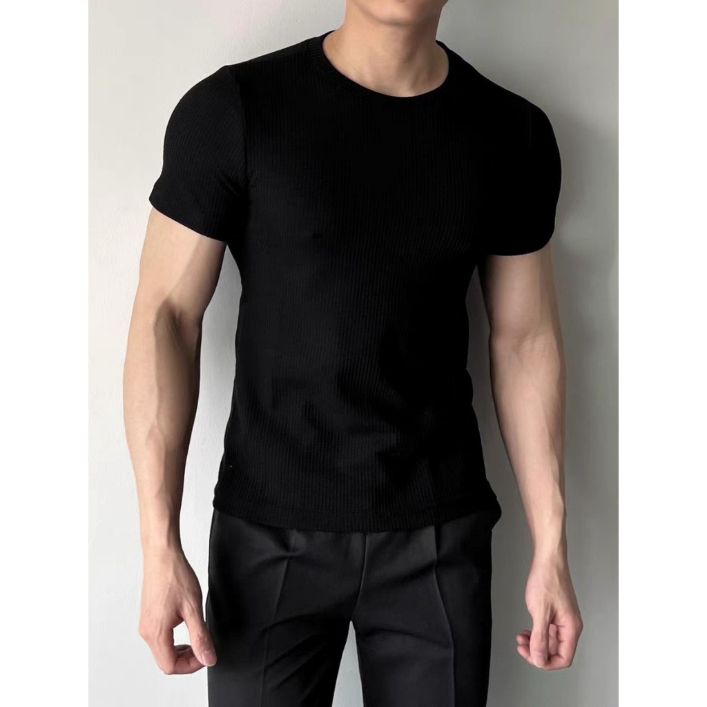 Áo thun cộc tay nam nữ, áo ôm body nam 3KMEN chất liệu thun tăm tre cao cấp