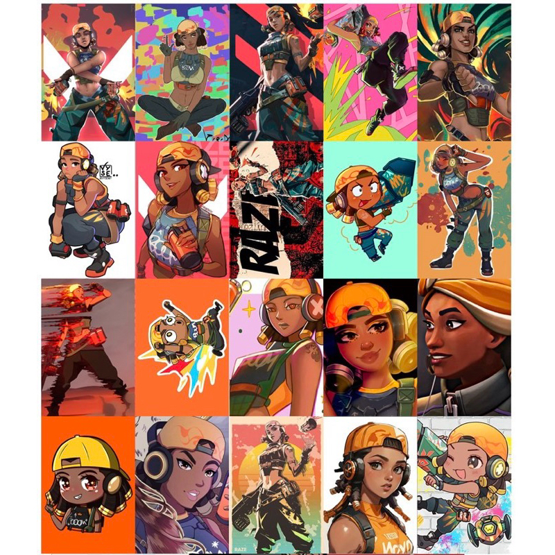 Thẻ card raze game valorant 23 ảnh khác nhau/ ảnh card hình raze ...