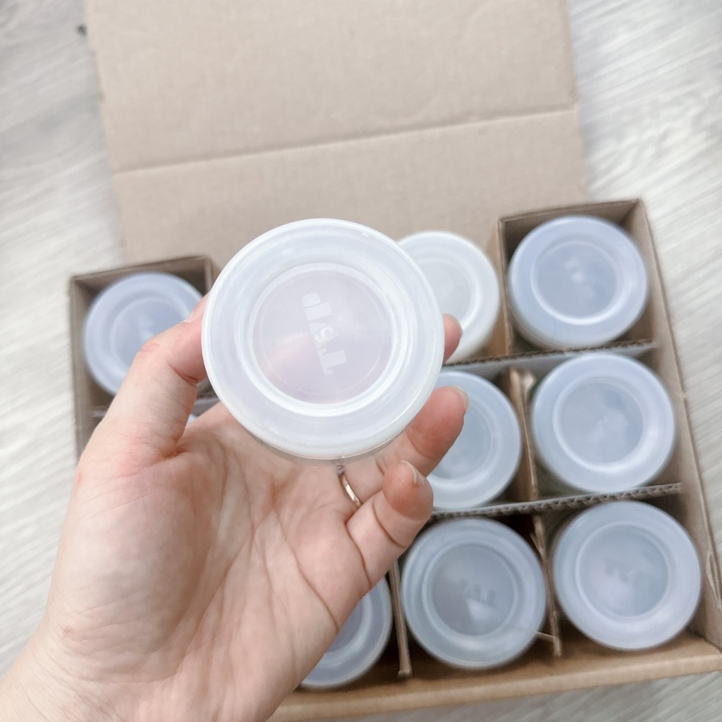 Combo 12 hủ thuỷ tinh 100ml kèm nắp nhựa đựng làm yaourt- Hủ thuỷ tinh làm sữa chua kèm nắp tiện lợi
