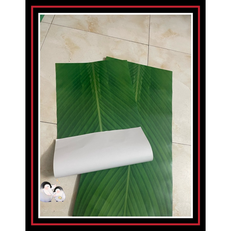 [SET] 10 TỜ GIẤY HÌNH LÁ DONG, GIẤY GÓI BÁNH CHƯNG GIẢ, KT32x64CM - VPP QUỐC HUY.