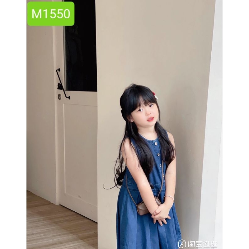 Váy Đầm Jean Mềm Cao Cấp Sofia Candy Sát Nách Xếp Ly Đi Tiệc Đi Chơi Du Lịch Đi Học Cho Bé Gái