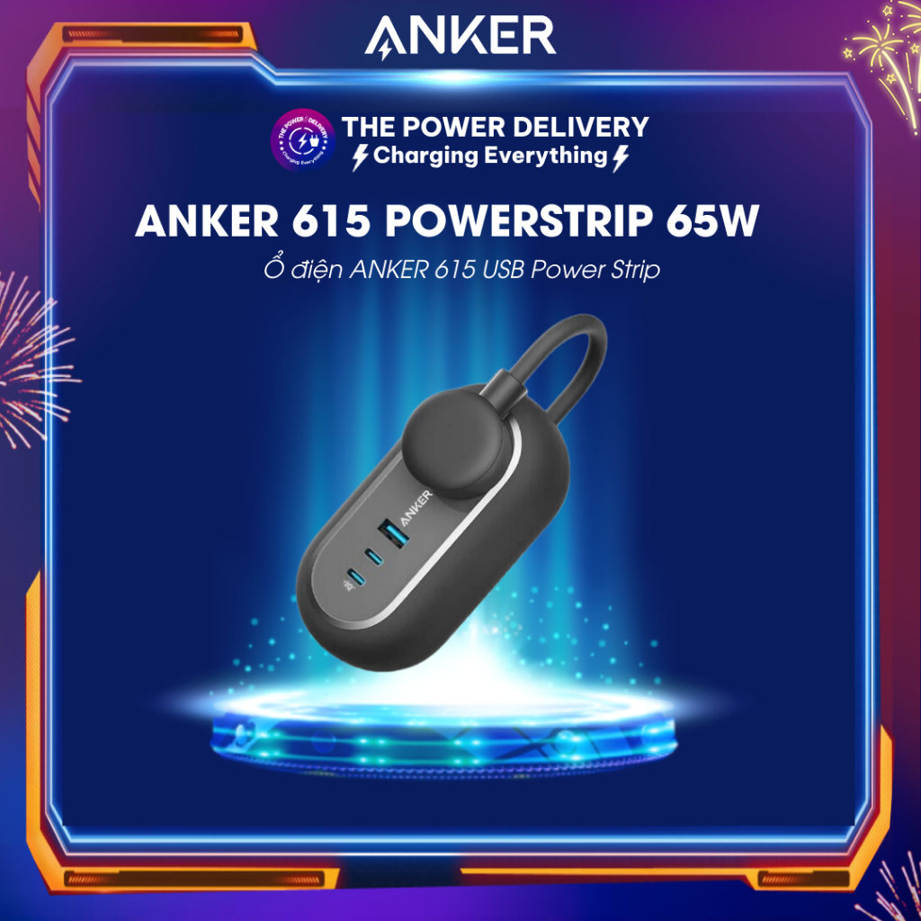 Ổ điện ANKER 615 USB Power Strip (GaNPrime 65W) A9125 hỗ trợ