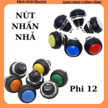 Nút nhấn nhả chống nước phi 12,công tắc nhấn tròn,công tắc nút nhấn tròn,công tắc đèn,công tắc tròn,công tắc nhựa tròn