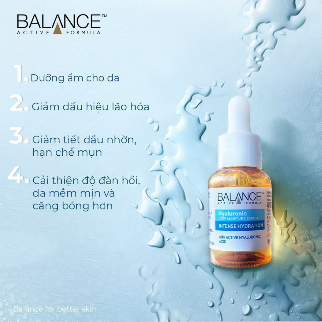 [ Livestream ] Serum Cấp Nước Dưỡng Ẩm Balance Active Formula /Hyaluronic Deep Moisturizing 30ml
