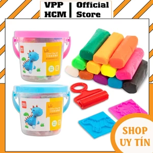 1 Hộp Đất nặn nhiều màu Deli có quai xách đồ chơi an toàn bé phát triển