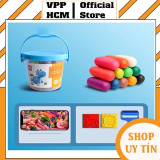 1 Hộp Đất nặn nhiều màu Deli có quai xách đồ chơi an toàn bé phát triển