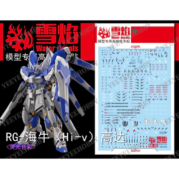 DECAL MÔ HÌNH XUEYAN XY - RG-42 - DECAL NƯỚC PHẢN QUANG CHO MÔ HÌNH RG 1/144 RX-93-V2 HI-NU MÔ HÌNH
