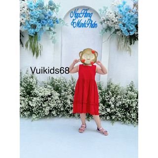 Đầm/ Váy Noel/ Tết cho bé. Đầm đỏ cotton mềm bé gái cho Noel/ Tết 10-40kg Mia Kids