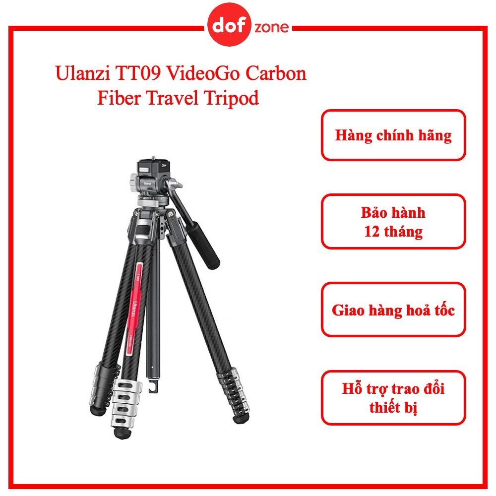 Ulanzi TT09 VideoGo Carbon Fiber Travel Tripod - Chính hãng | Shopee