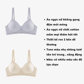 Áo ngực nữ không gọng cotton đệm mút mỏng mềm mại thoáng khí ôm ngực nhẹ nhàng tôn dáng DEVARI A409