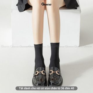 Combo 5 đôi tất lolita nữ GOMTAT cổ cao, dưới gối và qua gối trơn trắng đen, chất liệu thun lạnh mềm mịn - HOT-1805-CB5