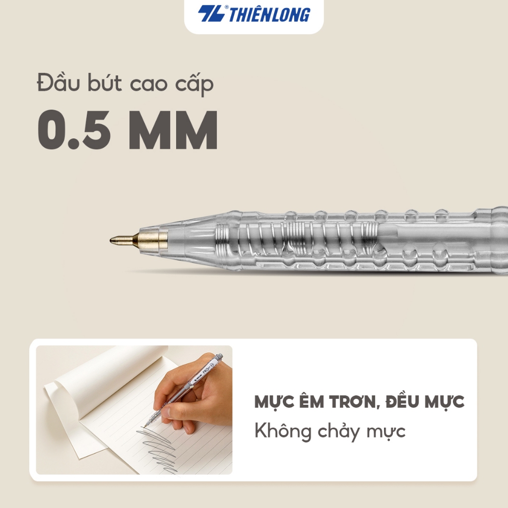 Ảnh Combo 5/10/20 Bút bi Thiên Long Pro 027 TL-105 - 3 màu mực, thân bút pastel thời trang, phù hợp cho học sinh, sinh viên 3