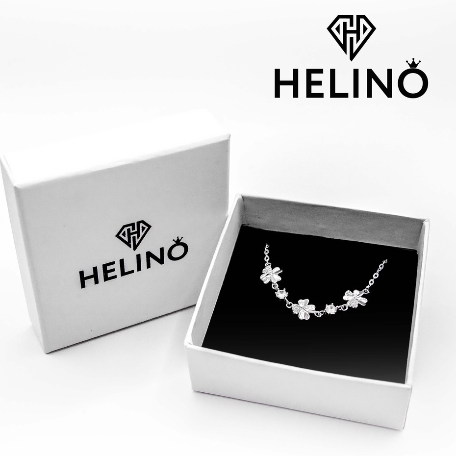 Ảnh Lắc tay bạc nữ HELINO vòng tay cỏ 4 lá may mắn đính đá, trang sức phụ kiện lấp lánh V01 4