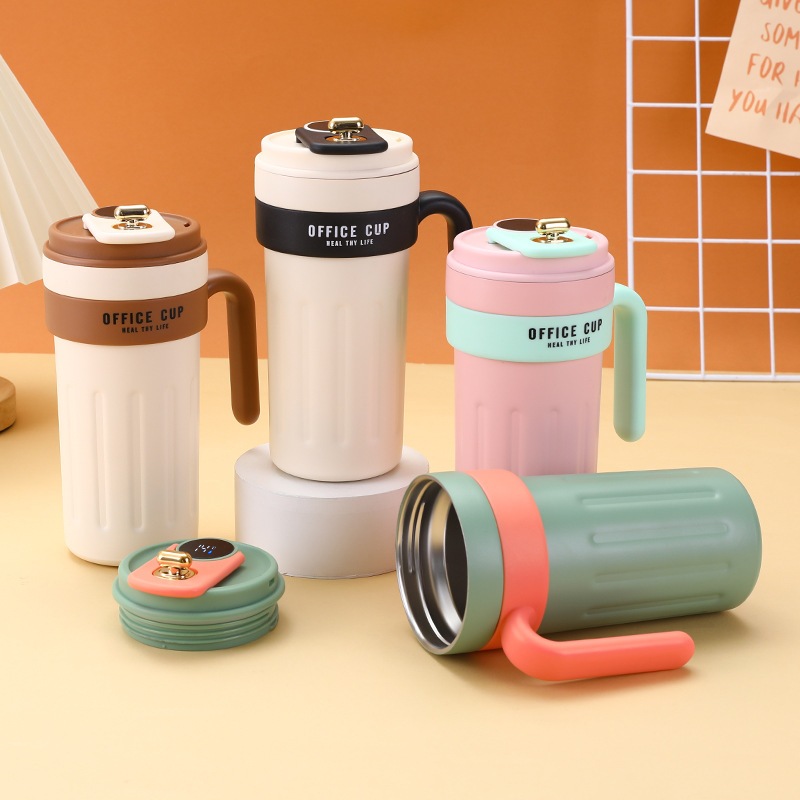 Ảnh Cốc giữ nhiệt có tay cầm  hiển thị nhiệt độ, cốc cà phê inox 316 không gỉ dung tích 650ml 2