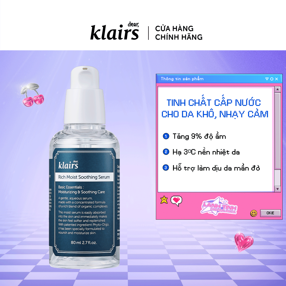 Ảnh Tinh chất dưỡng da Dear, Klairs Rich Moist Soothing Serum 80ml- quà chỉ trong livestream 2