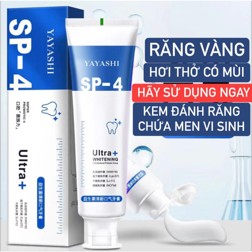 Kem Đánh Răng Làm Trắng Trăng, Giảm Ố Vàng, Làm Sạch Răng Và Giúp Hơi Thở Thơm Mát YAYASHI Sp-4 Hàng Chuẩn