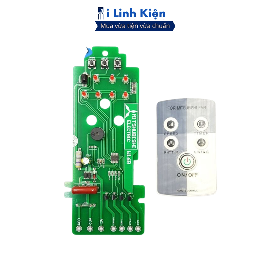 Mạch quạt mitsubishi W16R treo tường điều khiển từ xa chính hãng ilinhkien
