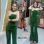C103 SÉT BỘ THUN CÁT HÀN ÁO ĐÍNH HOA PHỐI LƯỚI CỔ QUẦN ỐNG LOE