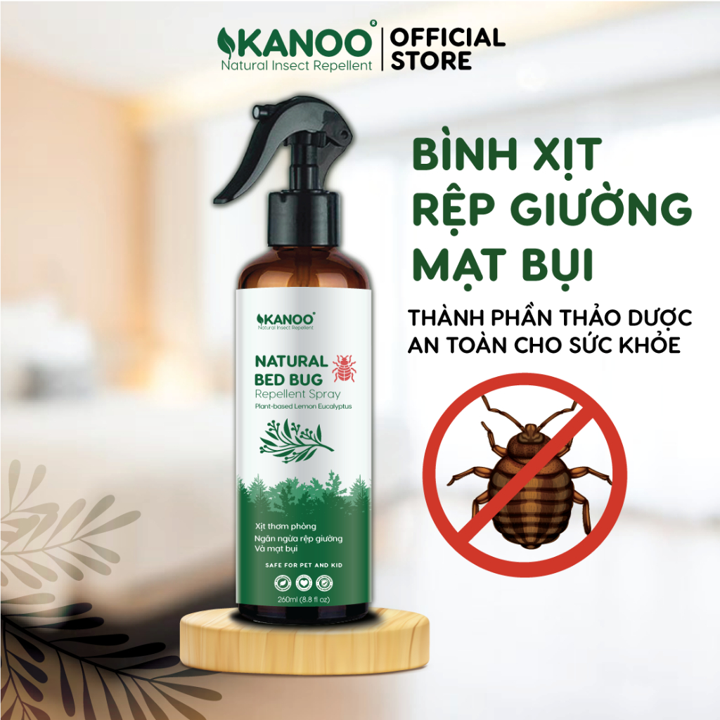 Bình xịt diệt bọ rệp, rệp giường, mạt bụi, ve chó KANOO thảo dược tự ...