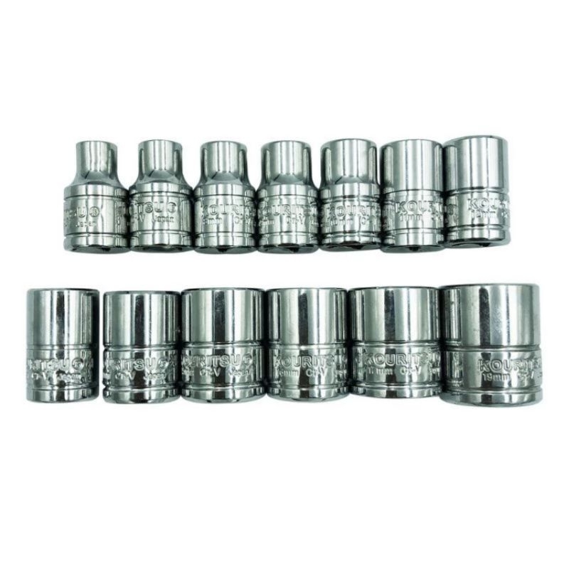 Khẩu ngắn 3/8 hàng Nhật,  cỡ 6 tới 19 mm
