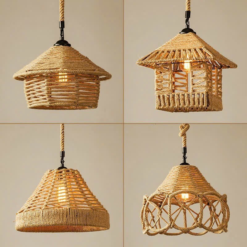 Ảnh Đèn dây trang trí decor SuperVilighting hàng thủ công dây thừng gai ĐTTC 1