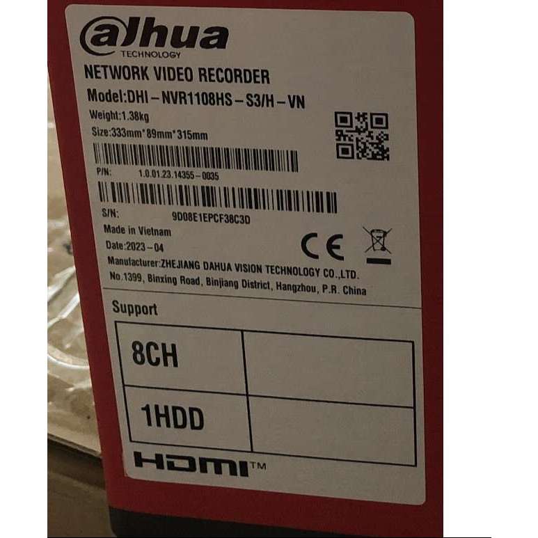 Đầu ghi hình IP 8 kênh DAHUA DHI-NVR1108HS-S3/H-VN(KBT)