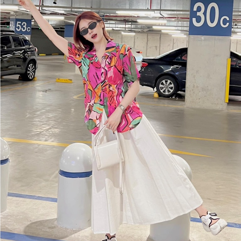 Chân váy dáng dài nữ HAAN DESIGN công sở chất liệu KAKI mềm cạp chun lưng freesize 1 màu trắng từ 40-60kg (CV01)