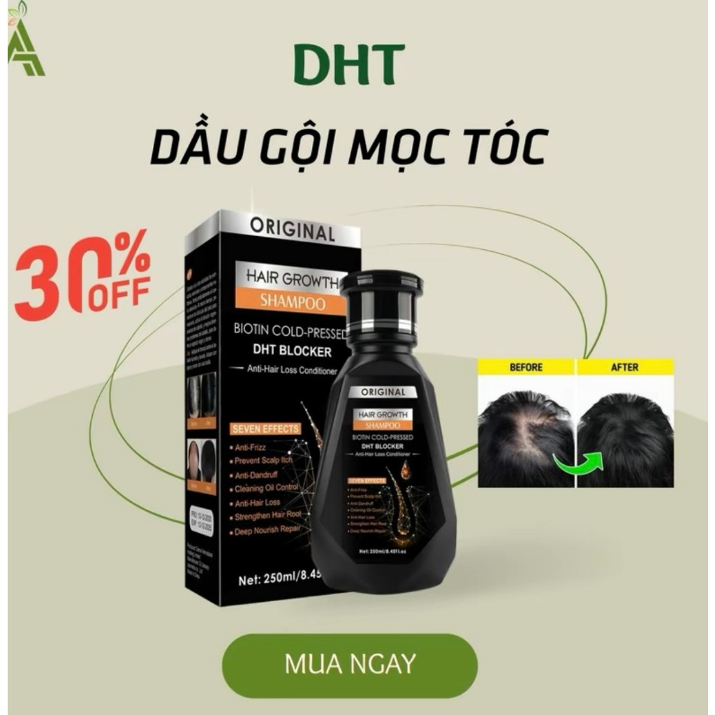 Dầu gội mọc tóc DHT nhập khẩu chính hãng của Mỹ, sản phẩm ngăn rụng tóc và hỗ trợ mọc tóc