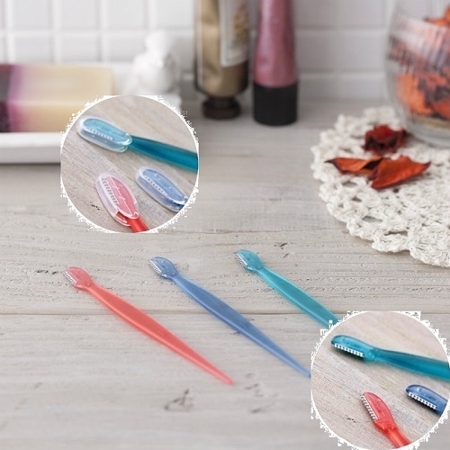 Dao Cạo Lông Mày Cán Dài Kai Eyebrow Razor 08757 EBR-3P (Set 3 Cây)