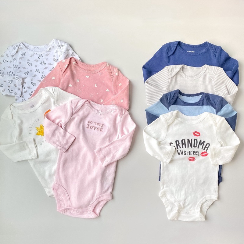 [MD117]❤0-3M❤️Body chip dài tay cho bé chất liệu cotton mềm mát