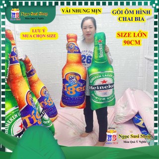 GỐI ÔM CHAI BIA 3D ĐẸP NHƯ THẬT KHỔNG LỒ 1M5 TO BẰNG CON NGƯỜI LUÔN - gấu bông đồ chơi doll toy búp bê