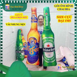 GỐI ÔM CHAI BIA 3D ĐẸP NHƯ THẬT KHỔNG LỒ 1M5 TO BẰNG CON NGƯỜI LUÔN - gấu bông đồ chơi doll toy búp bê
