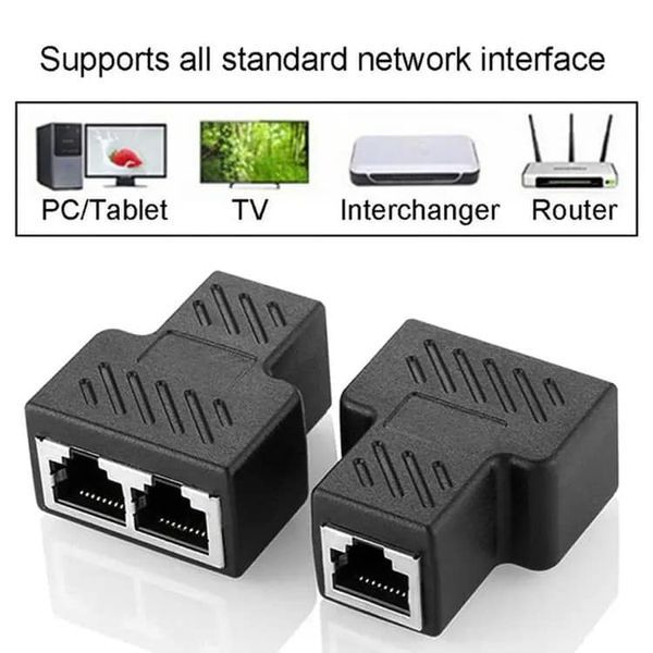 Đầu Chuyển Đổi Chia Cổng RJ45 Sang 2 LAN Ethernet RJ45/CAT5/CAT5E/CAT6 ...