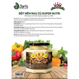 Bột nêm rau củ dưỡng sinh Jan's, Super Nutri Jan's 250g